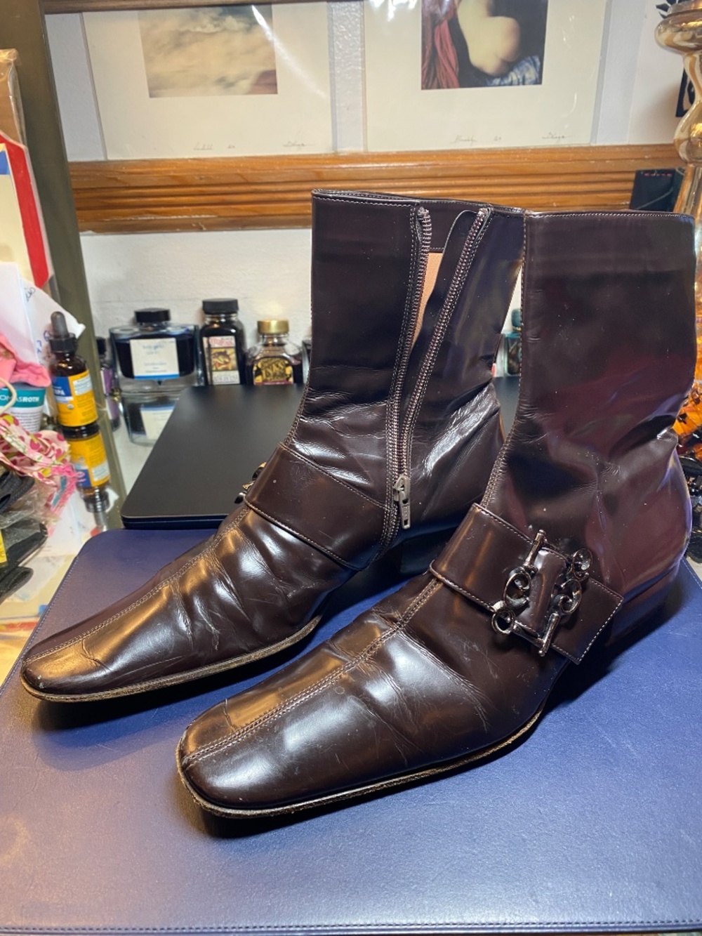 VINTAGE Les Tropeziennes Collection Leather Ankle Boots Size 37 Made in Italy